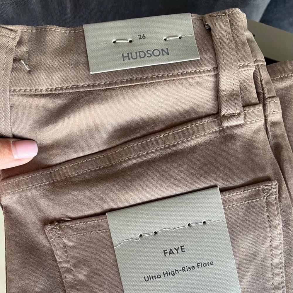 Hudson Jeans Coated Waxed Denim Straight Leg Dark Tan NWT Sz 26 - Picture 5 of 5